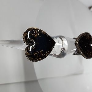 Ollipop USA Black Enamel Heart ❤️ Ring